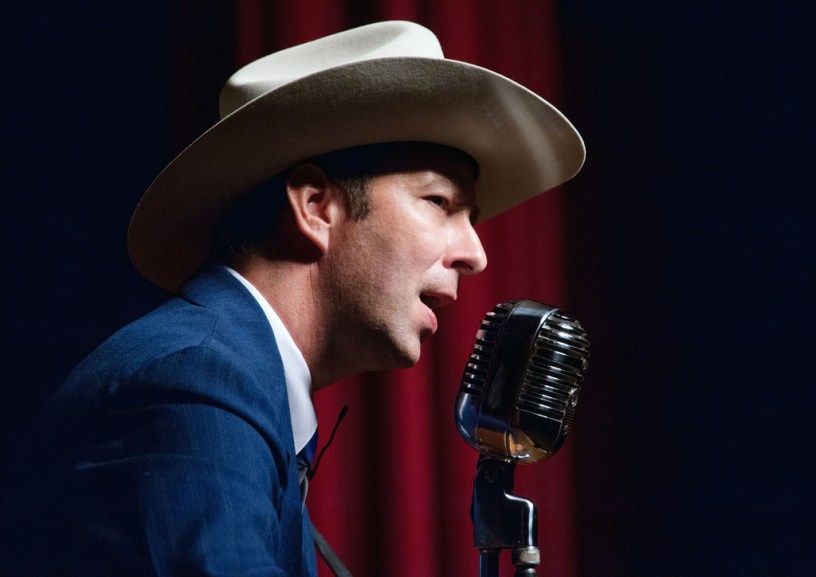 Hugh Harris performs as Hank Williams, Sr., for Lovesick Blues at the Liberty Theatre in Eunice. Photo courtesy of Flickr - CajunZydecoPhotos.