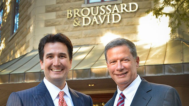 Blake David (left) and Richard Broussard (right) have set up their new law office in Downtown Lafayette.