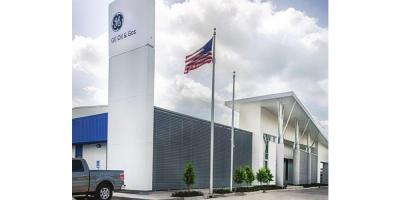 The new GE Oil & Gas facility off Highway 90 gets its corporate identity.